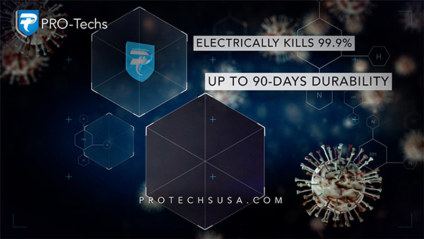 Pro-TECHs Electrically Kills 99.9% up to 90 Days of Durability Graphic